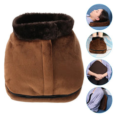 2-in-1 Soft Velvet Electric Foot Massager with Heater