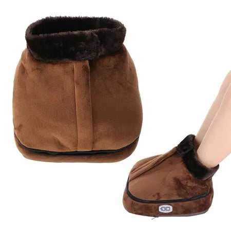 2-in-1 Soft Velvet Electric Foot Massager with Heater
