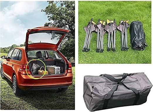 Smart Mini Lightweight Foldable Aluminium Table and 4 Chairs Set with a Carrying Bag for Picnic and