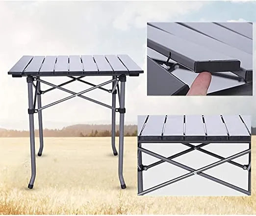 Smart Mini Lightweight Foldable Aluminium Table and 4 Chairs Set with a Carrying Bag for Picnic and