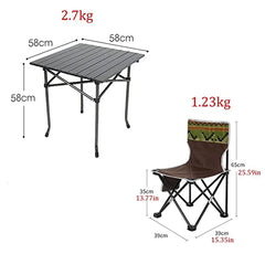 Smart Mini Lightweight Foldable Aluminium Table and 4 Chairs Set with a Carrying Bag for Picnic and