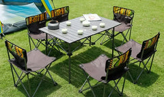 Smart Mini Lightweight Foldable Aluminium Table and 4 Chairs Set with a Carrying Bag for Picnic and