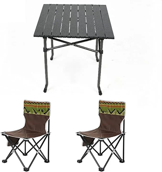 Smart Mini Lightweight Foldable Aluminium Table and 4 Chairs Set with a Carrying Bag for Picnic and