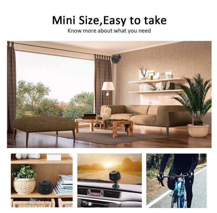 Mini HD 1080P Wireless WiFi Camera with Motion Detection, 360° Rotation and Night Vision