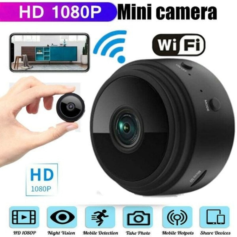 Mini HD 1080P Wireless WiFi Camera with Motion Detection, 360° Rotation and Night Vision