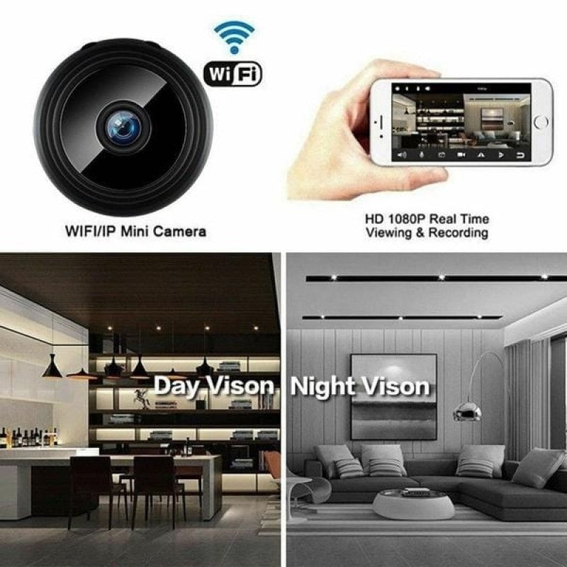 Mini HD 1080P Wireless WiFi Camera with Motion Detection, 360° Rotation and Night Vision