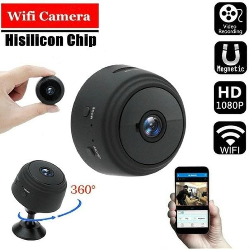 Mini HD 1080P Wireless WiFi Camera with Motion Detection, 360° Rotation and Night Vision