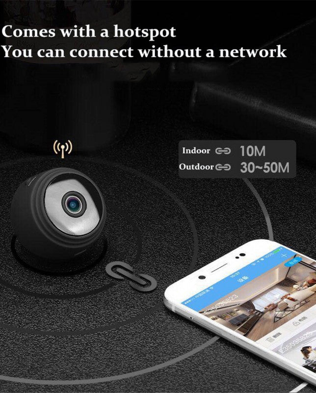 Mini HD 1080P Wireless WiFi Camera with Motion Detection, 360° Rotation and Night Vision