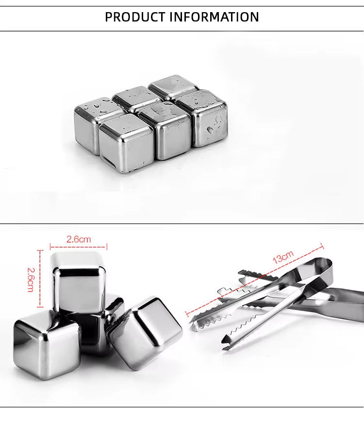 Quick-Freezing Stainless Steel Ice Cubes Set