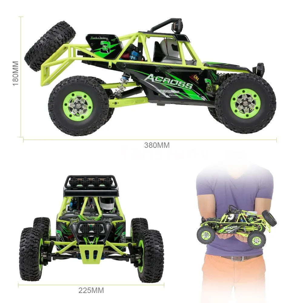 High Speed 4WD Crawler Remote Control RC Rock Climbing Buggy Car with LED Light 2.4G 1:12