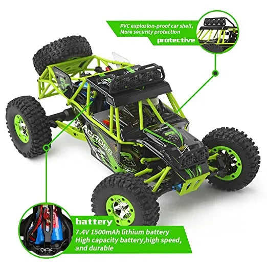 High Speed 4WD Crawler Remote Control RC Rock Climbing Buggy Car with LED Light 2.4G 1:12