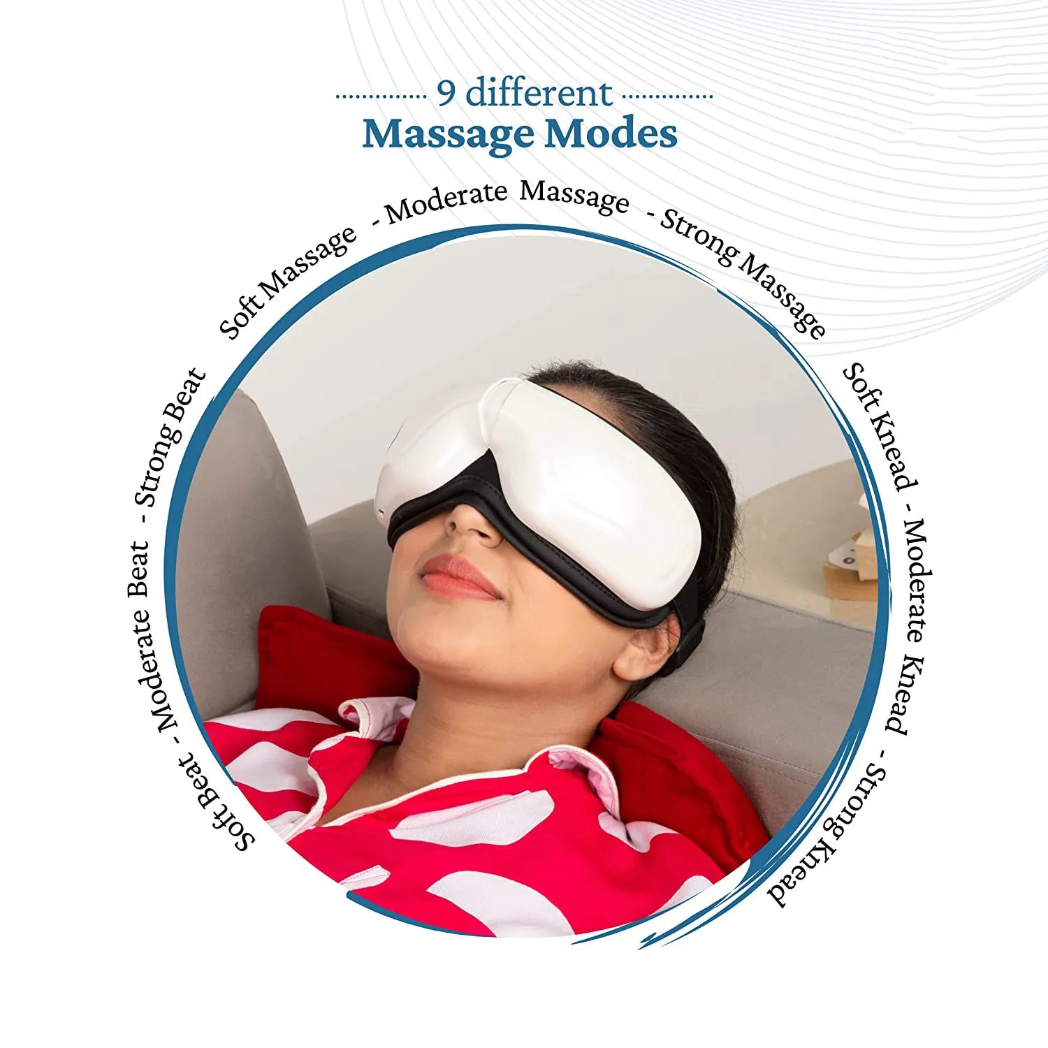 Relaxing Air Pressure Vibration Eye Massager with Bluetooth