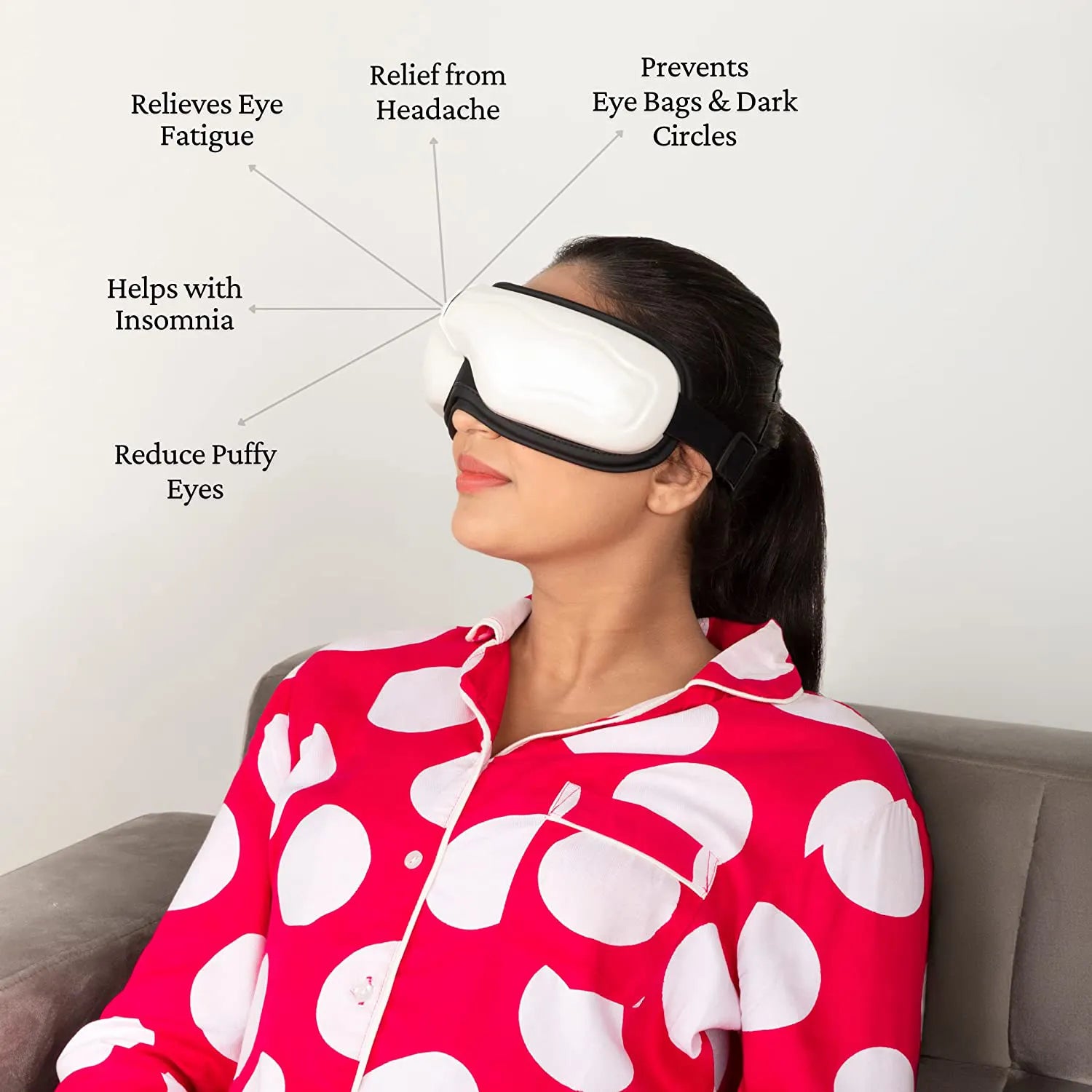 Relaxing Air Pressure Vibration Eye Massager with Bluetooth
