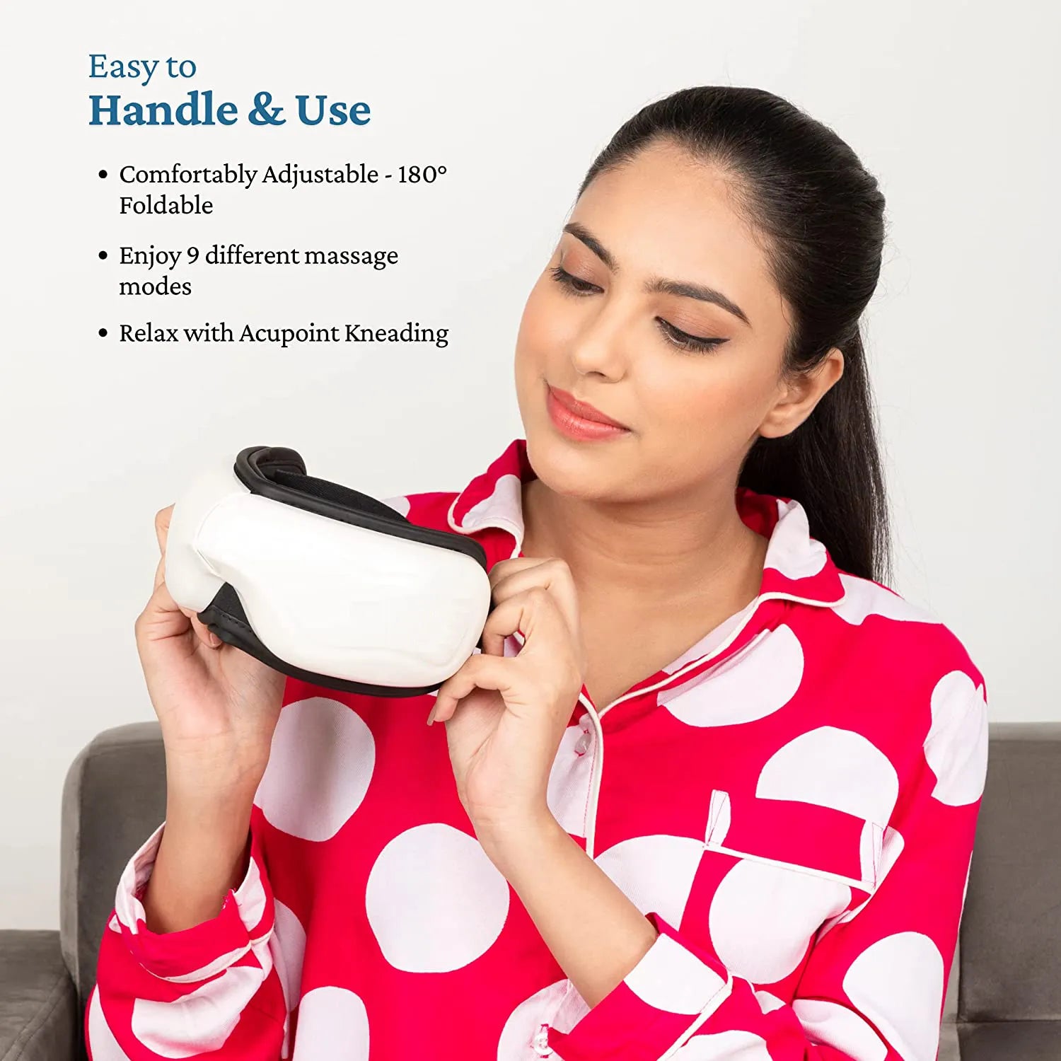 Relaxing Air Pressure Vibration Eye Massager with Bluetooth