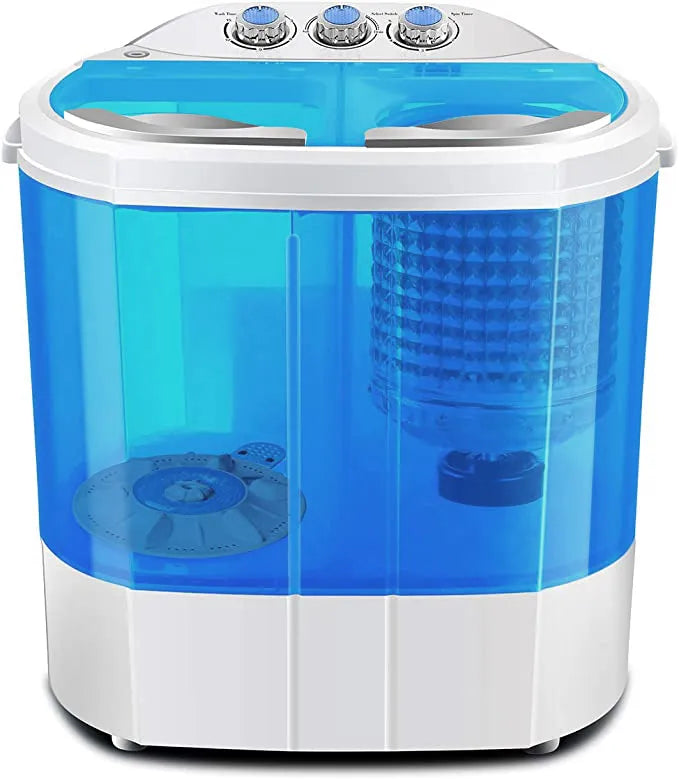 Portable Mini Washing Machine with Spin Dryer, Eco-friendly Design, Twin Tub and Spin Drying Basket