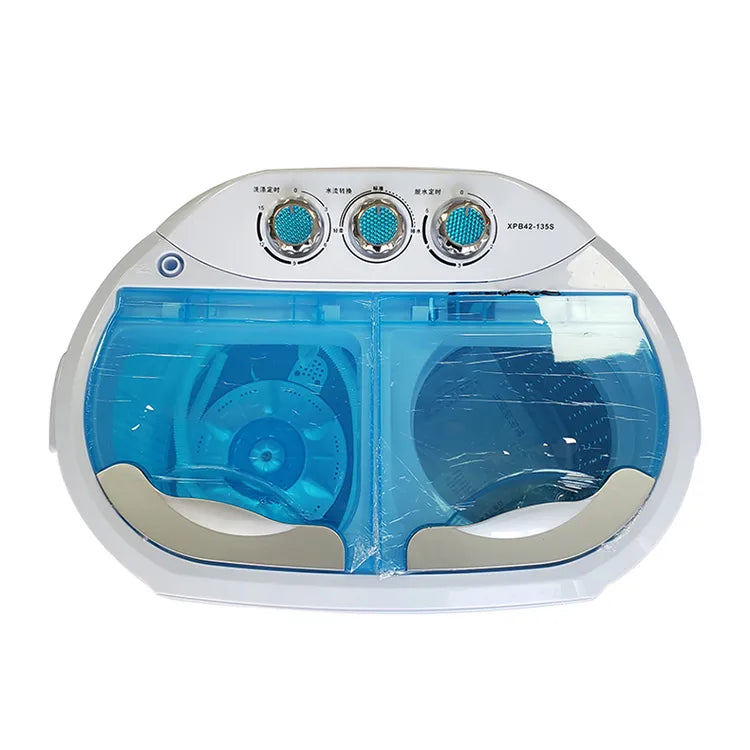Portable Mini Washing Machine with Spin Dryer, Eco-friendly Design, Twin Tub and Spin Drying Basket