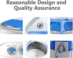 Portable Mini Washing Machine with Spin Dryer, Eco-friendly Design, Twin Tub and Spin Drying Basket