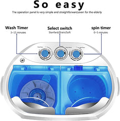 Portable Mini Washing Machine with Spin Dryer, Eco-friendly Design, Twin Tub and Spin Drying Basket