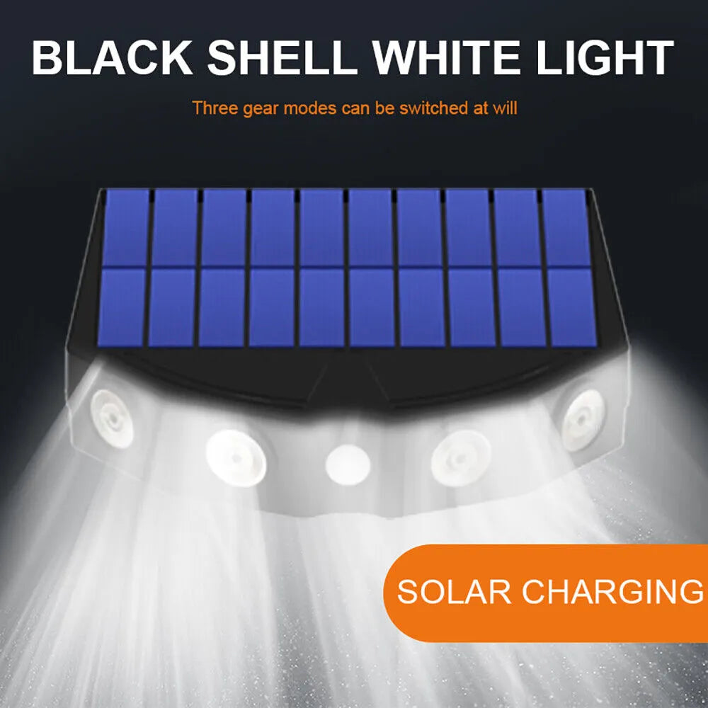 Set of 2 Smart Motion Sensor LED Solar Outdoor Security Light - Waterproof, Frost Resistant, and Ene