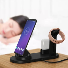 3 in 1 Multifunctional Wireless Charging Stand for Mobile, Smart Watch & Airpods