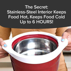 2.1 L Hot & Cold Food Insulation Stainless Steel Bowl, Maintains Food Temperature for 6 Hours