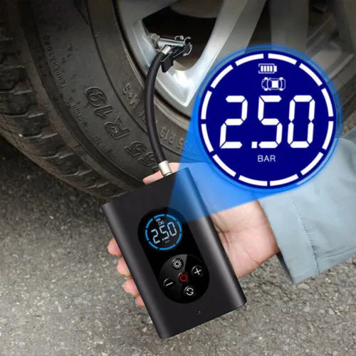 4 in 1 Wireless Air Pump with LED Flashlight Light and USB Rechargeable Battery