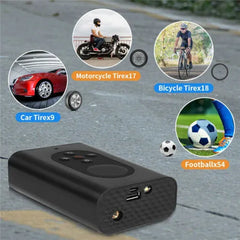 4 in 1 Wireless Air Pump with LED Flashlight Light and USB Rechargeable Battery