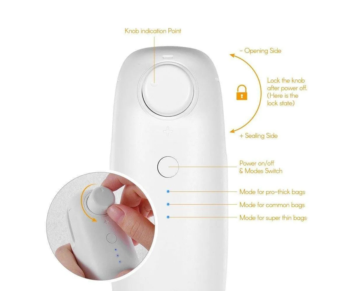Mini Heat Sealer for Plastic Bags - USB Rechargeable and Portable
