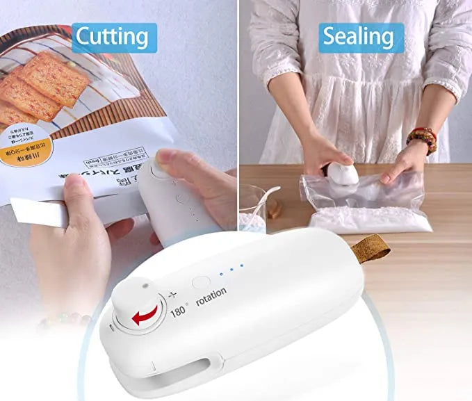 Mini Heat Sealer for Plastic Bags - USB Rechargeable and Portable