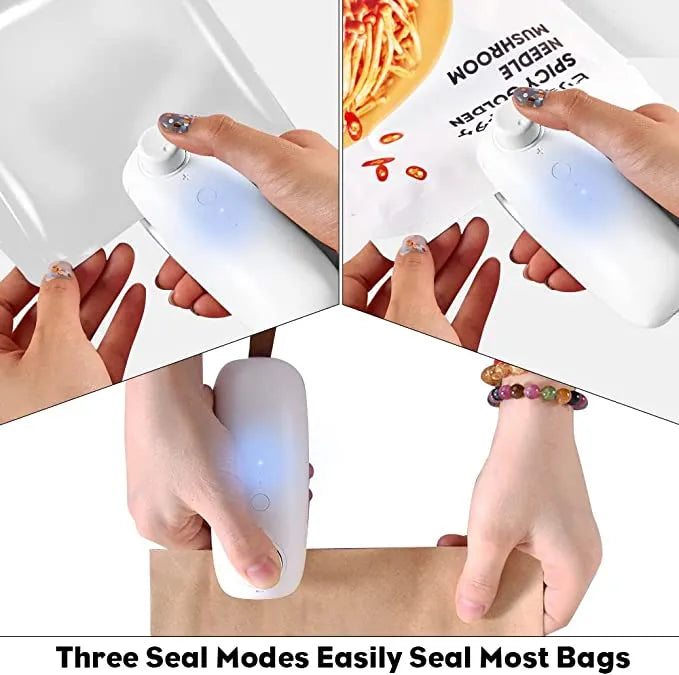 Mini Heat Sealer for Plastic Bags - USB Rechargeable and Portable