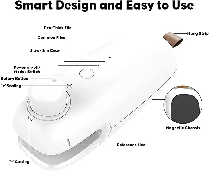 Mini Heat Sealer for Plastic Bags - USB Rechargeable and Portable