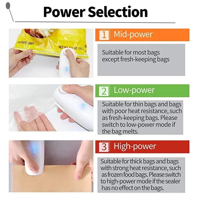 Mini Heat Sealer for Plastic Bags - USB Rechargeable and Portable