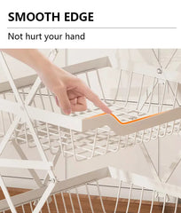 5 Layer Adjustable Foldable Movable Storage Rack for Kitchen Use