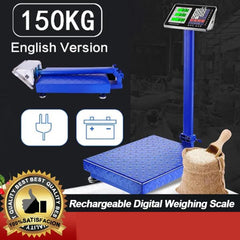 Wireless Bluetooth Digital Weighing Scale - with High Precision Electronic Platform, 150 Kg Capacity