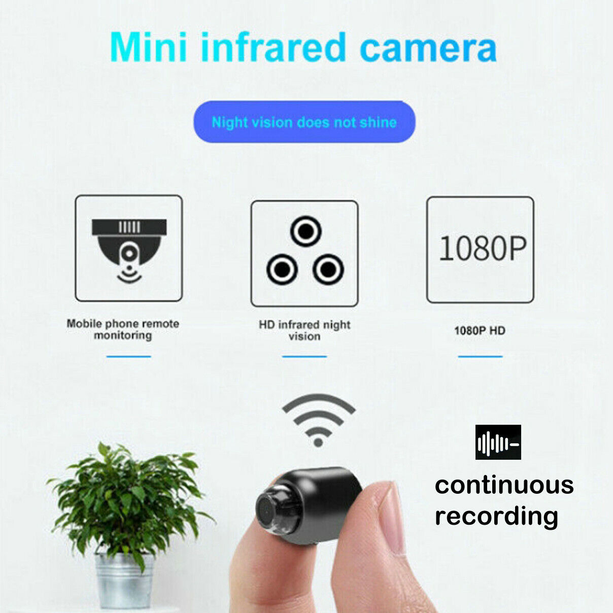 Mini USB Powered HD WiFi IP Camera with Remote Access Viewing, Motion Detection & Night Vision