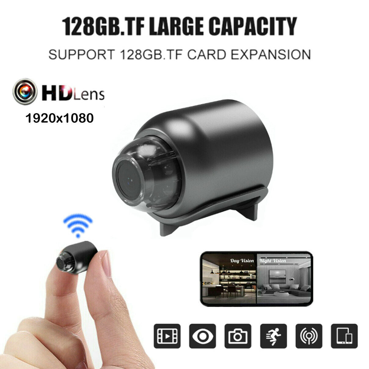 Mini USB Powered HD WiFi IP Camera with Remote Access Viewing, Motion Detection & Night Vision