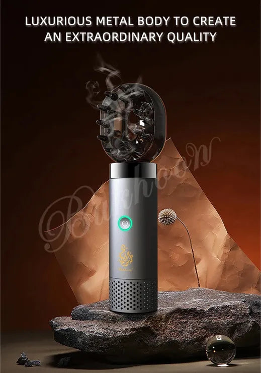 Stylish Bukhoor Incense Burner & Infuser with Comb for Fragrant Hair