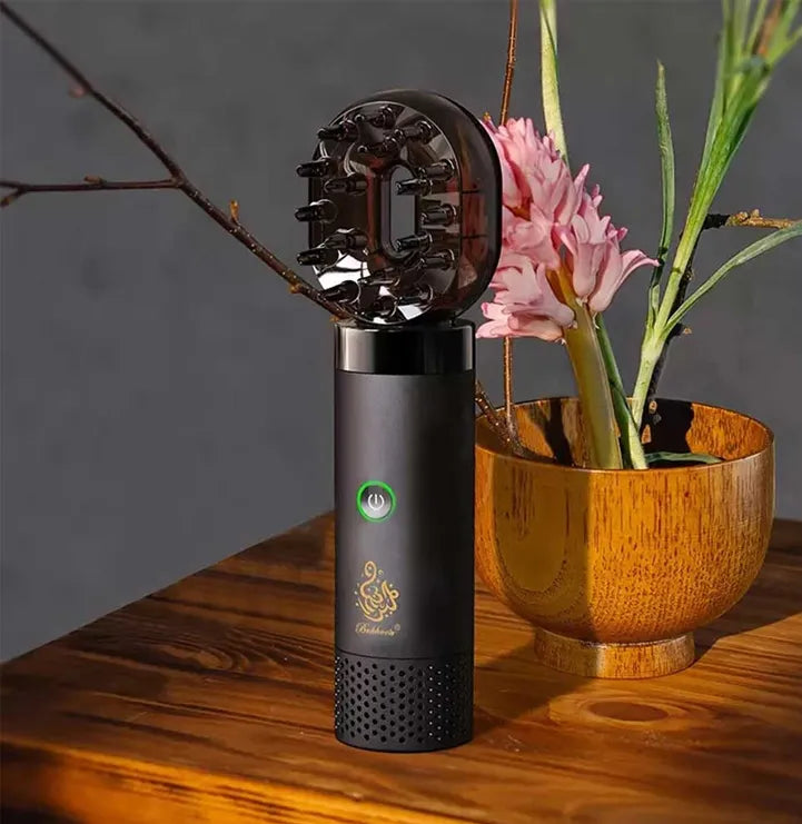 Stylish Bukhoor Incense Burner & Infuser with Comb for Fragrant Hair