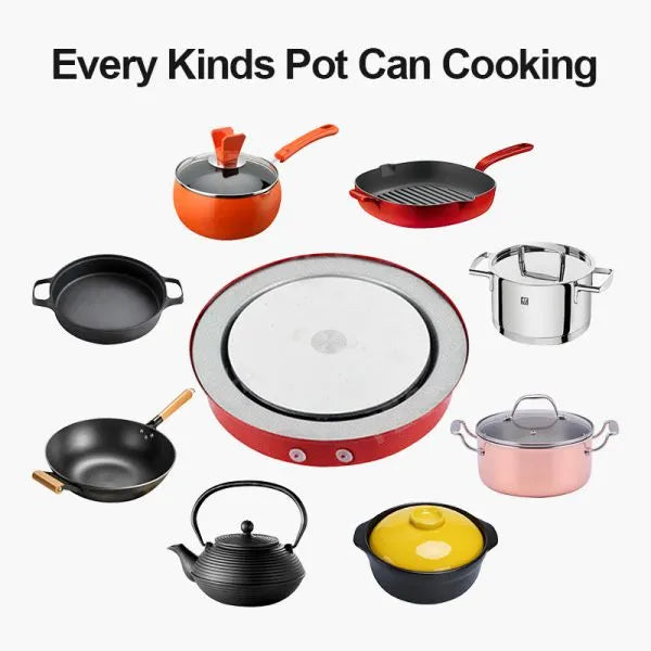 12V Mini Portable Battery & Solar Connectable Electric Hot Plate Cooking Stove