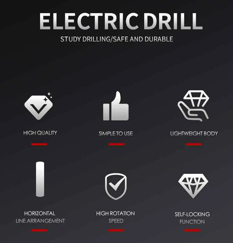 Portable High Precision 390W Cordless Electric Drill Tool Kit