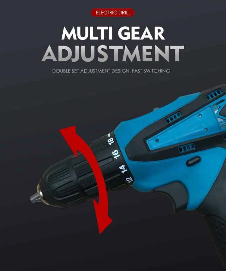 Portable High Precision 390W Cordless Electric Drill Tool Kit