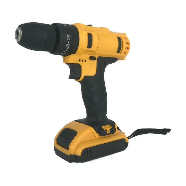 21V Cordless Drill Kit with Set of 2 Lithium Batteries & Essential Hand Tools - 34 Pcs Tool Set