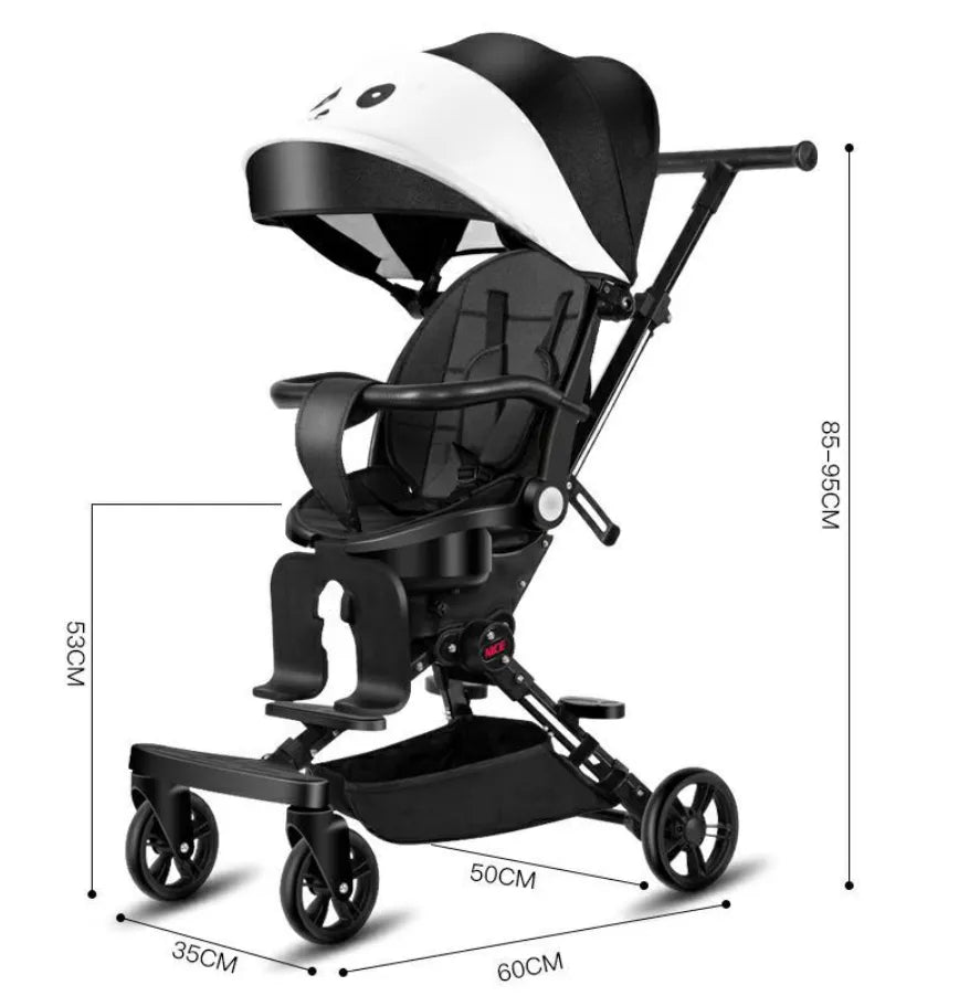 Portable Two Way 360° Rotatable Stroller with Adjustable Recliner Seat and Adjustable Canopy