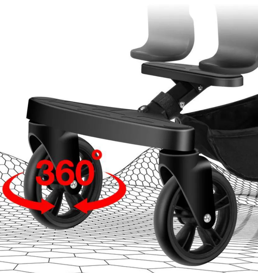 Portable Two Way 360° Rotatable Stroller with Adjustable Recliner Seat and Adjustable Canopy