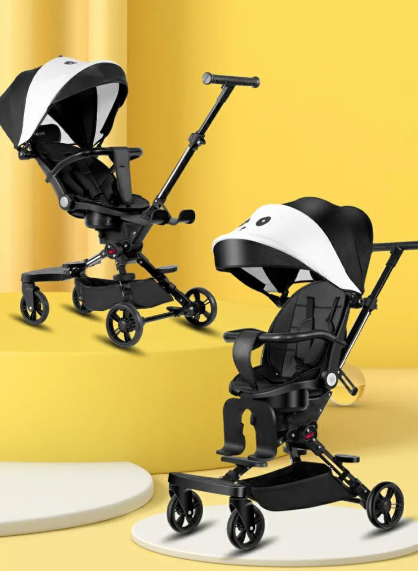 Portable Two Way 360° Rotatable Stroller with Adjustable Recliner Seat and Adjustable Canopy
