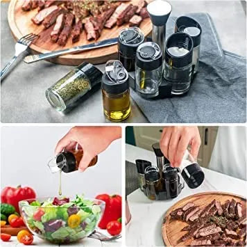 12 Piece Double Layer Spice Rack Set with 360° Rotation, Odourless, Eco-friendly Material, Dust-Inse