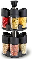 12 Piece Double Layer Spice Rack Set with 360° Rotation, Odourless, Eco-friendly Material, Dust-Inse