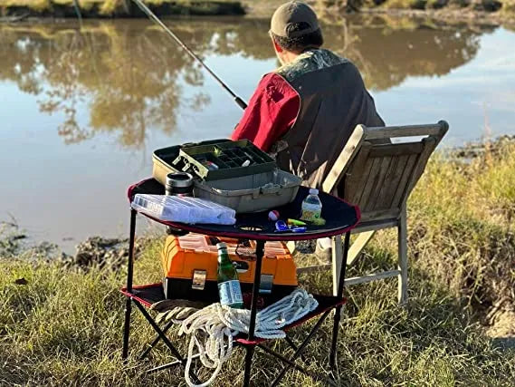 Portable Foldable Lightweight Outdoor Camping Table with 4 Cup Holders & Carry Bag for Picnic and Ga