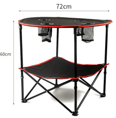 Portable Foldable Lightweight Outdoor Camping Table with 4 Cup Holders & Carry Bag for Picnic and Ga