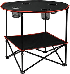 Portable Foldable Lightweight Outdoor Camping Table with 4 Cup Holders & Carry Bag for Picnic and Ga